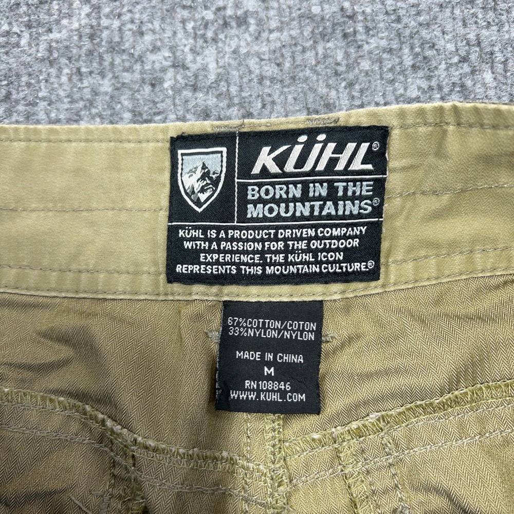 Kuhl Shorts Mens Medium Olive Green Cotton 12" Ins Hiking Outdoor Cargo Pockets - Picture 6 of 8